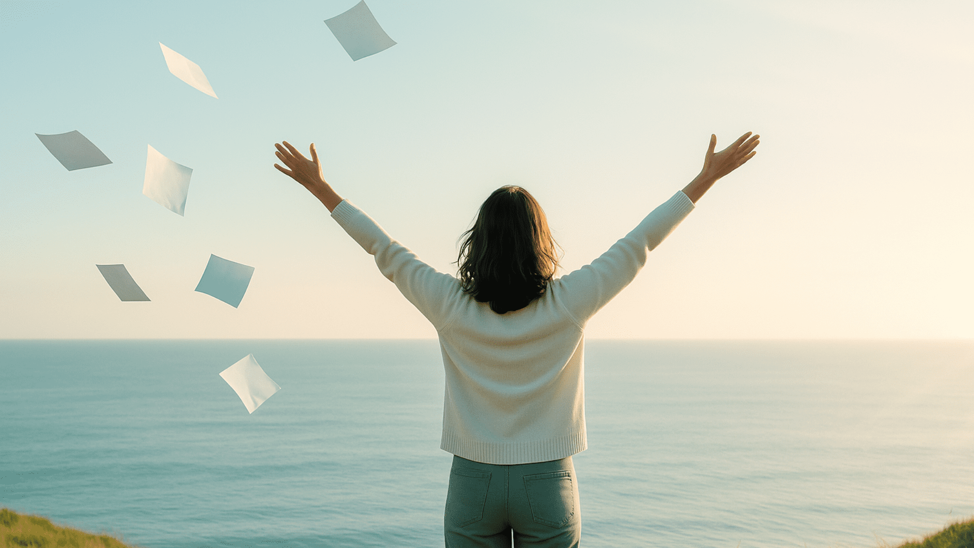 Woman celebrating after refinance credit card debt success