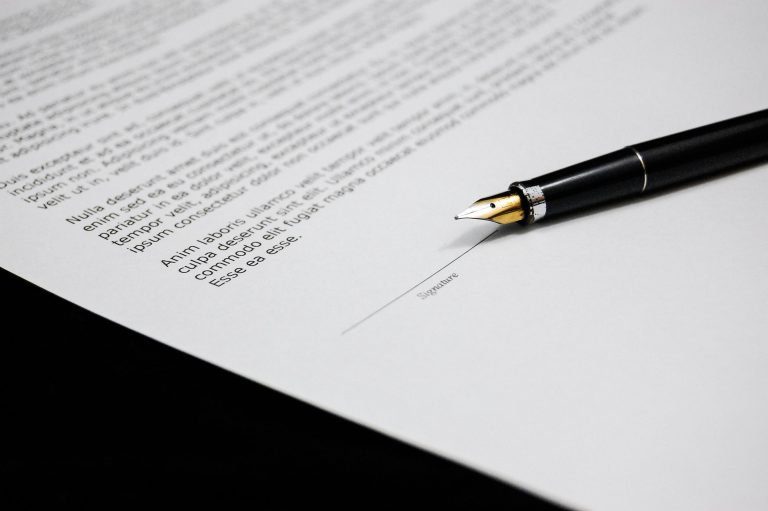 Agreement form and signature concept for terms and conditions