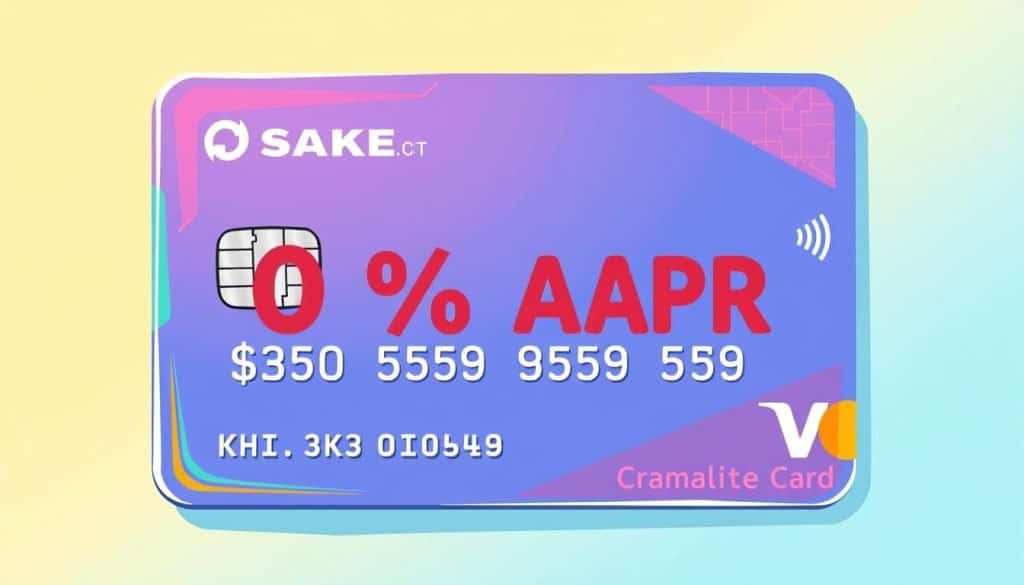 Image of a credit card with a 0% APR promotion