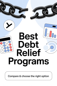 Best debt relief programs pin with “Compare & choose the right option”